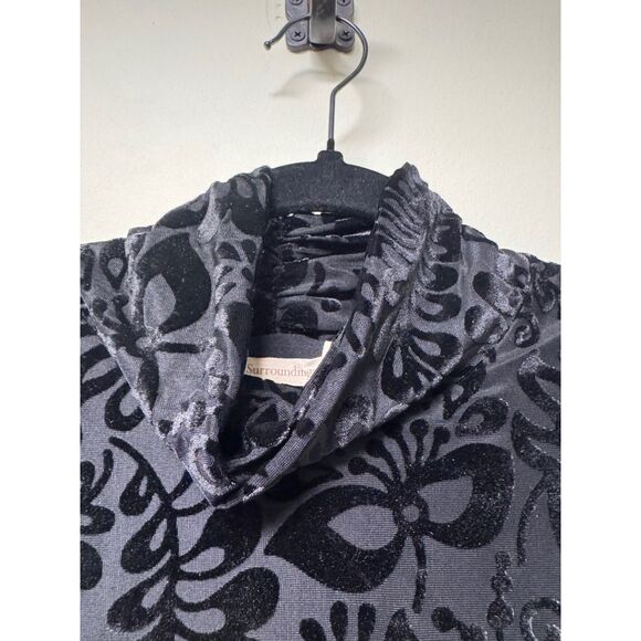 SOFT SURROUNDINGS Walden Velvet Turtleneck, Black, Sz M - Picture 4 of 11